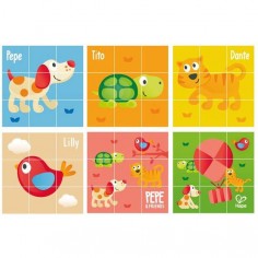 Puzzle cubes en bois Puppy et ses amis - Hape 2