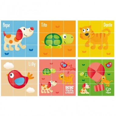 Puzzle cubes en bois Puppy et ses amis - Hape
