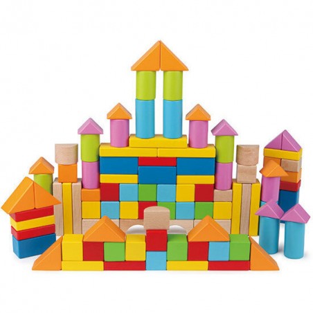 101 Cubes en bois colorés - Un jeu - Hape