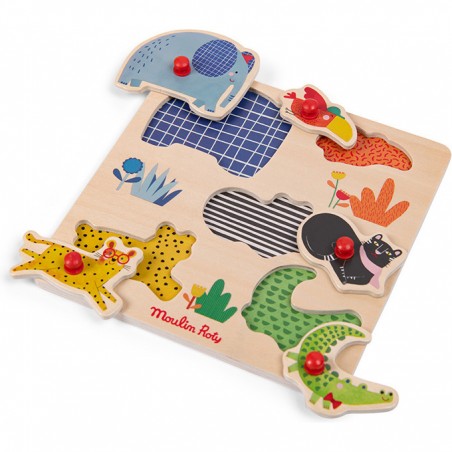Puzzle encastrable 5 animaux Les Toupitis - Moulin Roty