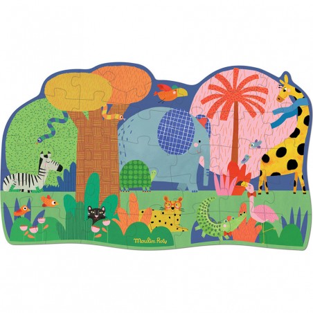 Puzzle géant L'oasis des animaux - 36 pièces - Les Toupitis - Moulin Roty