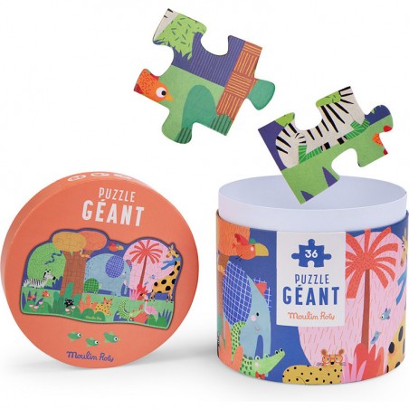 Puzzle géant L'oasis des animaux - 36 pièces - Les Toupitis - Moulin Roty