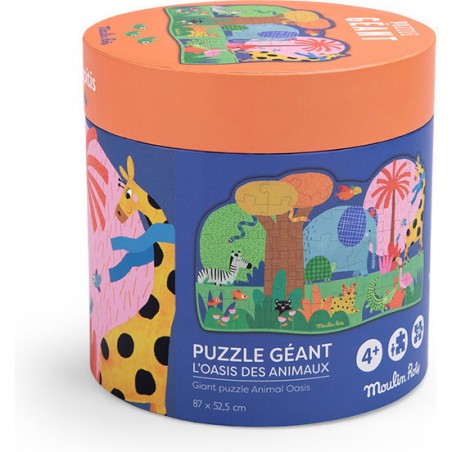 Puzzle géant L'oasis des animaux - 36 pièces - Les Toupitis - Moulin Roty