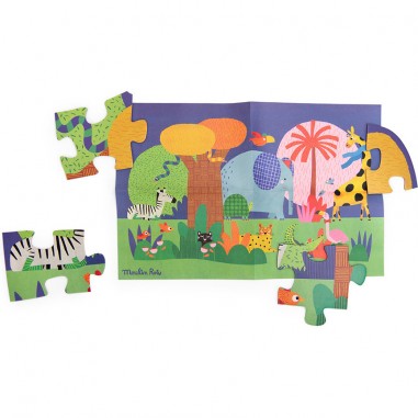 Puzzle géant L'oasis des animaux - 36 pièces - Les Toupitis - Moulin Roty