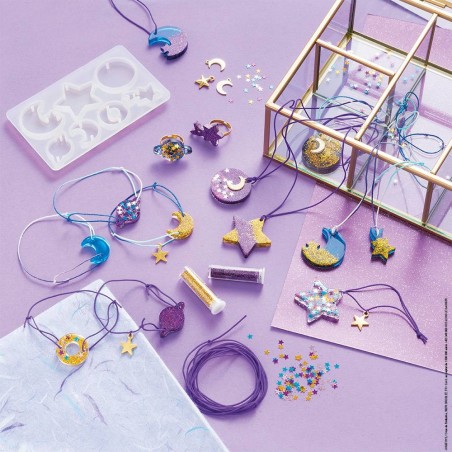 14 Bijoux Résine Galaxy à Créer : Collection Les Ateliers Bijoux et Perles - Janod