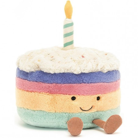 Peluche pâtisserie - Gâteau d'anniversaire Rainbow - Jellycat