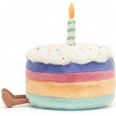 Peluche pâtisserie - Gâteau d'anniversaire Rainbow - Jellycat