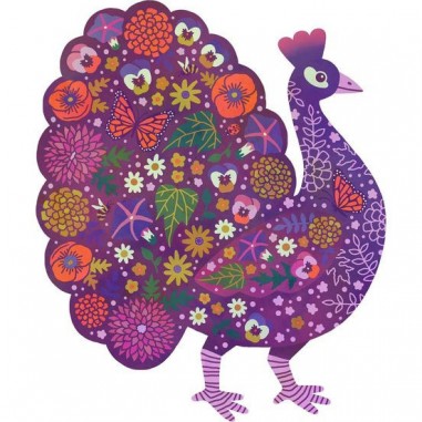 Puzz'Art - Puzzle Paon Peacock - 500 pièces - Djeco