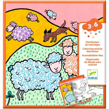 Coloriage pour les petits Distributeur de coloriages, Ferme - Djeco