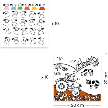 Coloriage pour les petits Distributeur de coloriages, Ferme - Djeco