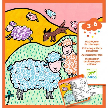 Coloriage pour les petits Distributeur de coloriages, Ferme - Djeco