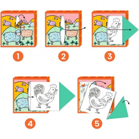 Coloriage pour les petits Distributeur de coloriages, Ferme - Djeco