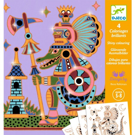 Coloriages surprises - Animaux guerriers - Djeco