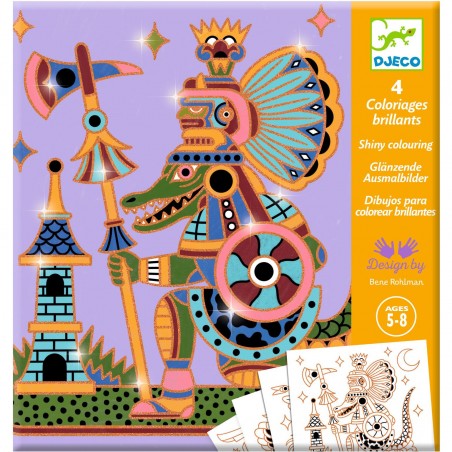 Coloriages surprises - Animaux guerriers - Djeco