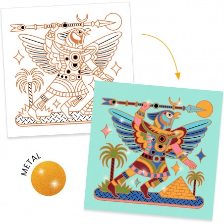 Coloriages surprises - Animaux guerriers - Djeco