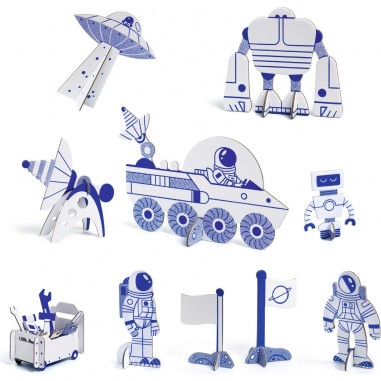 Colorie assemble et joue Diy Fusée - Djeco