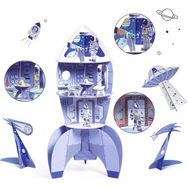 Colorie assemble et joue Diy Fusée - Djeco