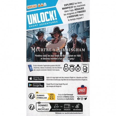 Unlock! Short Adventures: Meurtre à Birmingham - Jeux de société - Space Cowboys