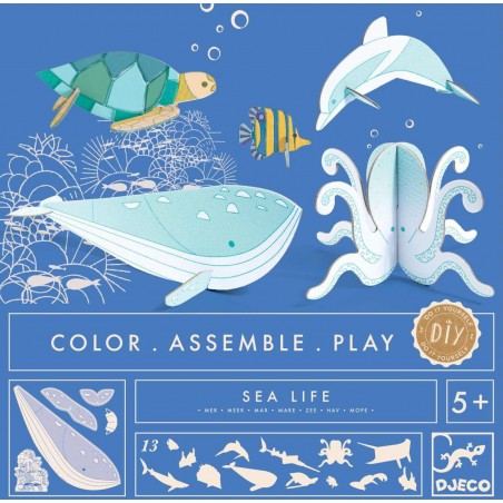 Colorie assemble et joue Diy Mer - Djeco