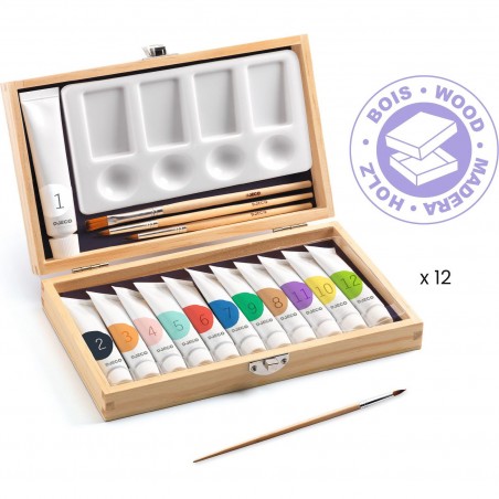 Les couleurs des grands - 12 Gouaches - Coffret d'artiste - Djeco