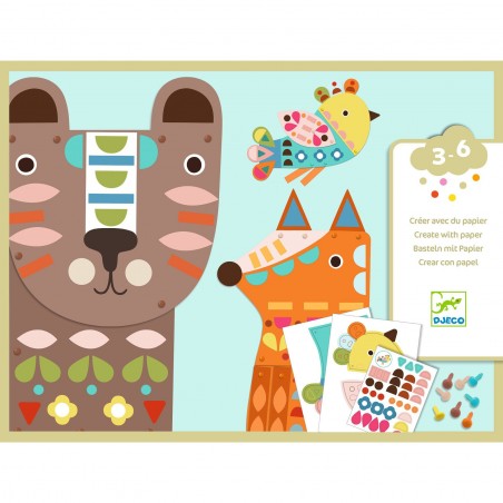 Créer avec du papier - 3 animaux géants - Djeco