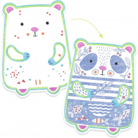 Coloriage pour les petits Animaux sauvages à  révéler - Djeco