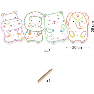 Coloriage pour les petits Animaux sauvages à  révéler - Djeco