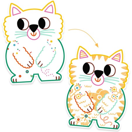 Coloriage pour les petits Animaux familiers à  révéler - Djeco