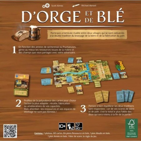 D'Orge et de Blé - Jeu de Plateau pour 2 Joueurs - Gigamic