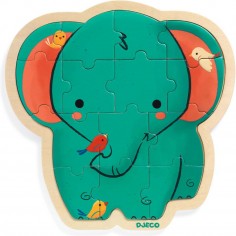 Puzzlo Éléphant - Puzzle en bois enfant - Djeco 2