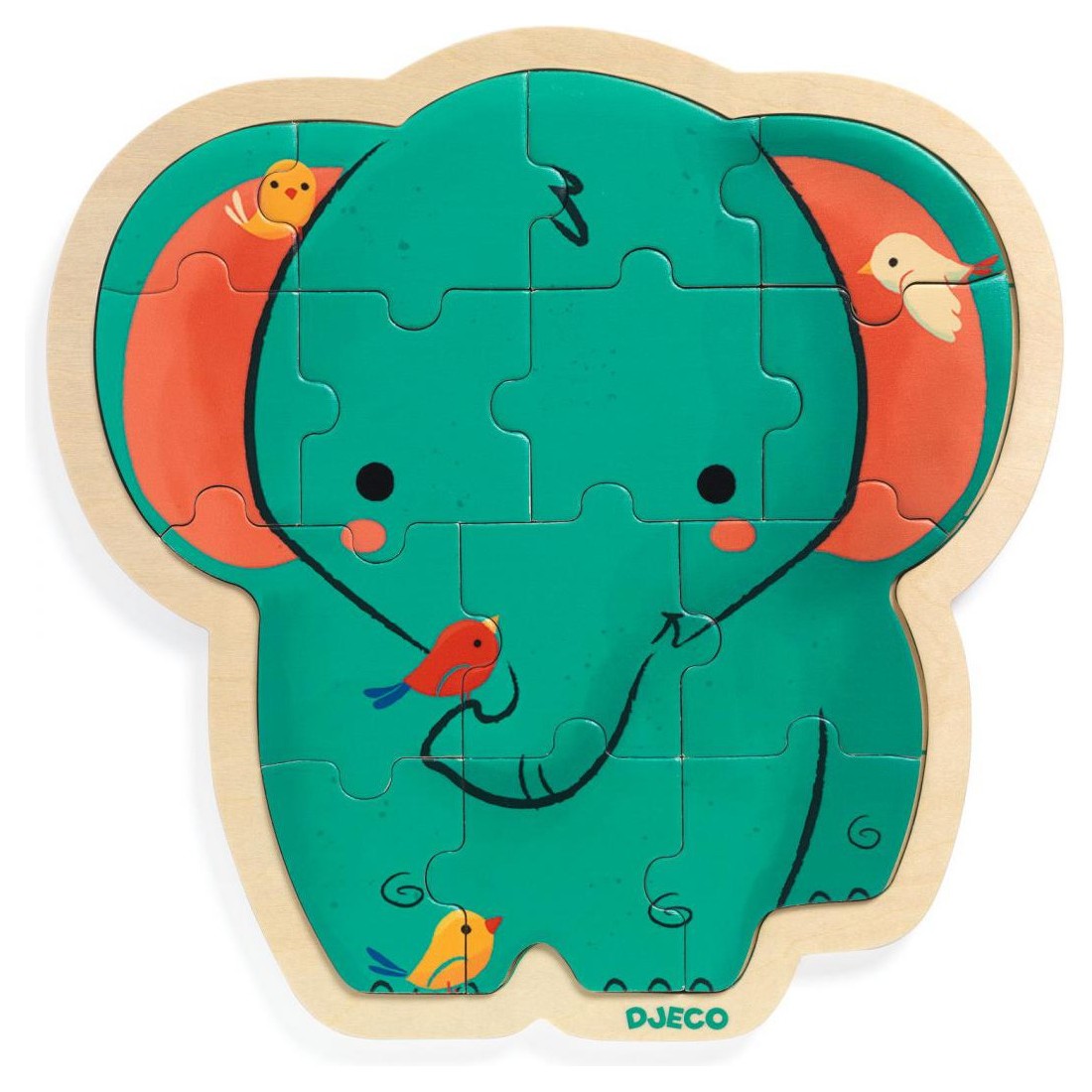 Puzzle bois Puzzlo Panda 9 pcs - premier puzzle pour enfant par Djeco