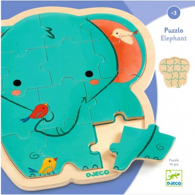 Puzzlo Éléphant - Puzzle en bois enfant - Djeco