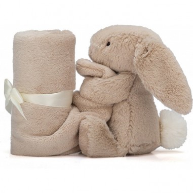 Doudou Couverture Lapin Beige Bashful - Jellycat