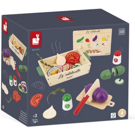 Coffret patisseries jouet - Accessoire dinette bois enfant 3 ans - Janod