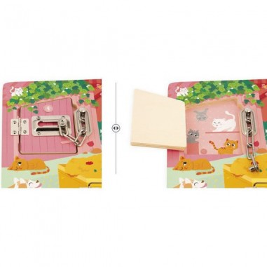 Planche à cadenas - Busy Board, motricité bébé enfant 3 ans - Janod