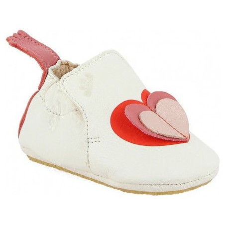 Blublu CŒur Blanc Goya - Chaussons semelle souple Filles