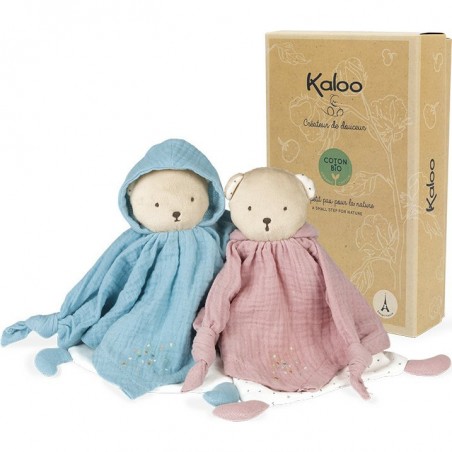 Doudou Bio Ours bleu Petit Pas – Kaloo