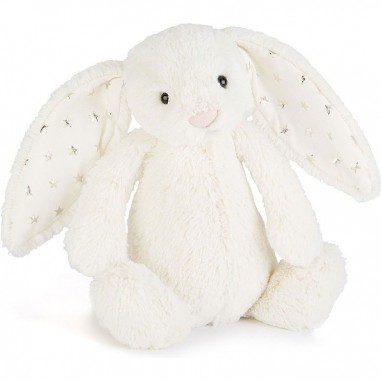 Petit lapin Bashful Twinkle 18 cm - Blanc étoiles - Jellycat