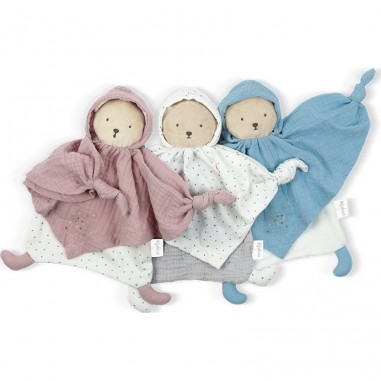 Doudou Bio Ours bleu Petit Pas – Kaloo