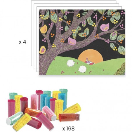 Collages des petits - Explosion de pompons - Djeco