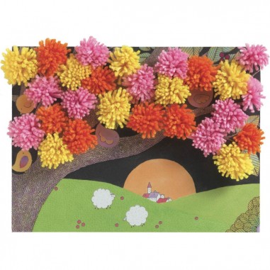 Collages des petits - Explosion de pompons - Djeco