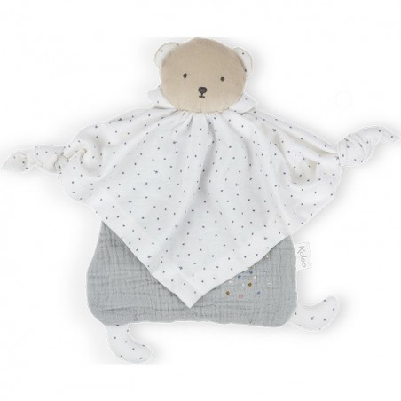 Doudou Bio Ours gris blanc Petit Pas – Kaloo