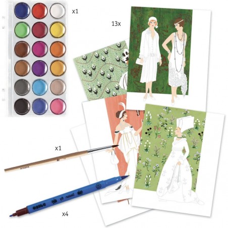 Dessin et coloriage - Les robes au fil du temps - Djeco