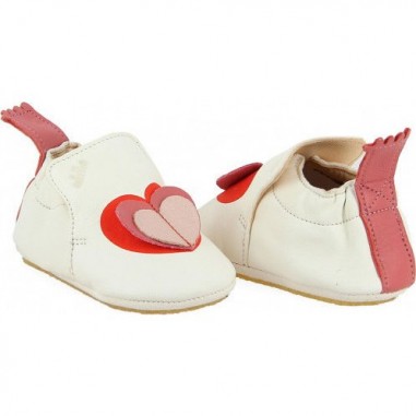 Blublu CŒur Blanc Goya - Chaussons semelle souple Filles
