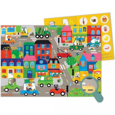 Puzzle 48 pièces en ville Les Popipop - Moulin Roty