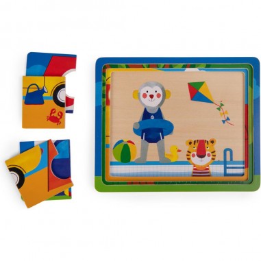 Puzzle à  3 étages Les Popipop - Moulin Roty