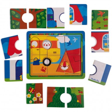 Puzzle à  3 étages Les Popipop - Moulin Roty