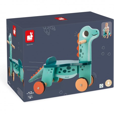 Porteur bois bébé - Porteur dinosaure, enfant 12 mois 1 an - Janod