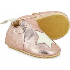 Blublu Etoile Pink Blanc - Chaussons semelle souple Bébé Fille 2