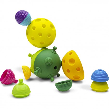 Balle sensorielle bébé et perles Lalaboom